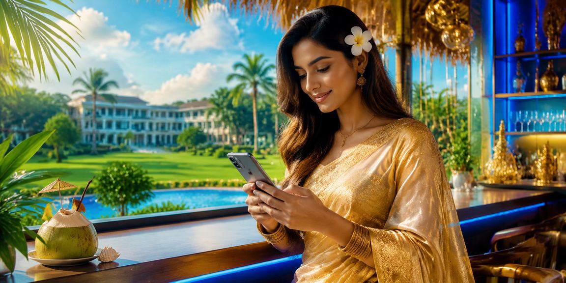 ময়মনসিংহে শাড়ি পরা মডেলের মোবাইল ক্যাসিনো উপভোগ